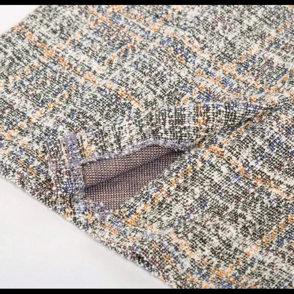 Belle Poque Women's Tweed Skirt Stretchy Business Pencil Skirt Double Breasted - Picture 7 of 8